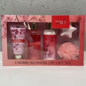 Freida and Joe Cherry Blossom Fragrance Bath Body Collection Gift Box Set 5 Pc